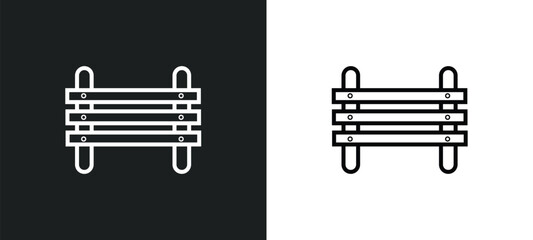 paddock line icon in white and black colors. paddock flat vector icon from paddock collection for web, mobile apps and ui.