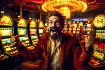 Man's Unbelievable Casino Triumph. Generative AI