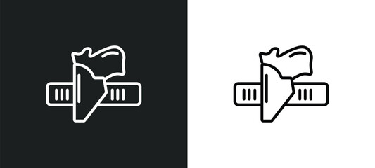 holster line icon in white and black colors. holster flat vector icon from holster collection for web, mobile apps and ui.