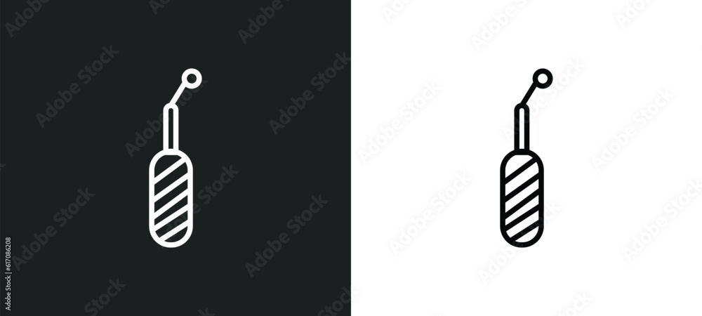 Aufkleber scraping line icon in white and black colors. scraping flat vector icon from scraping collection for