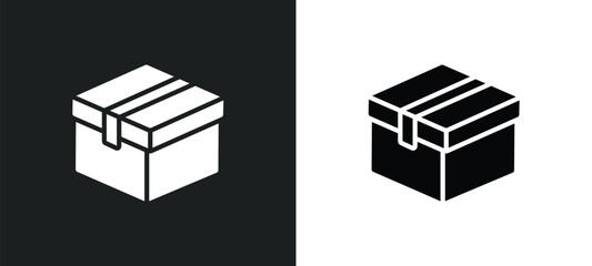 line icon in white and black colors. flat vector icon from collection for web, mobile apps and