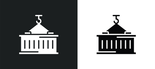 line icon in white and black colors. flat vector icon from collection for web, mobile apps and