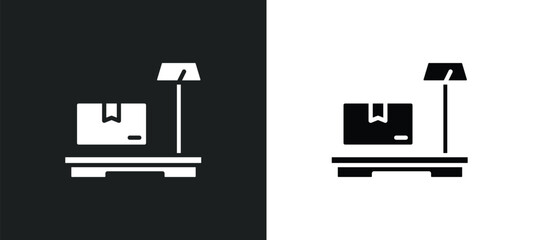 line icon in white and black colors. flat vector icon from collection for web, mobile apps and