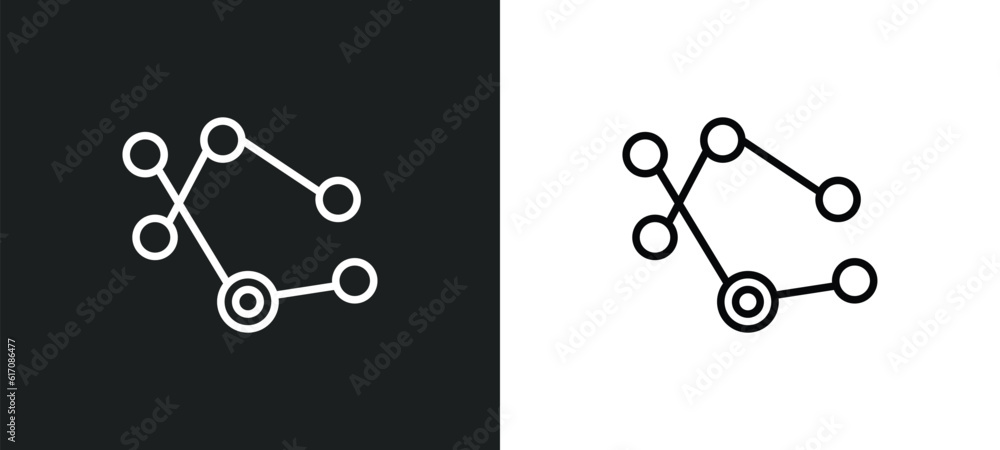 Aufkleber node line icon in white and black colors. node flat vector icon from node collection for web, mobile