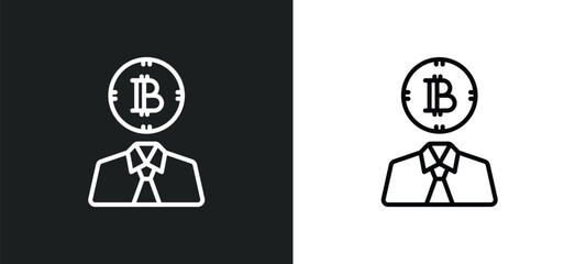 investor line icon in white and black colors. investor flat vector icon from investor collection for web, mobile apps and ui.