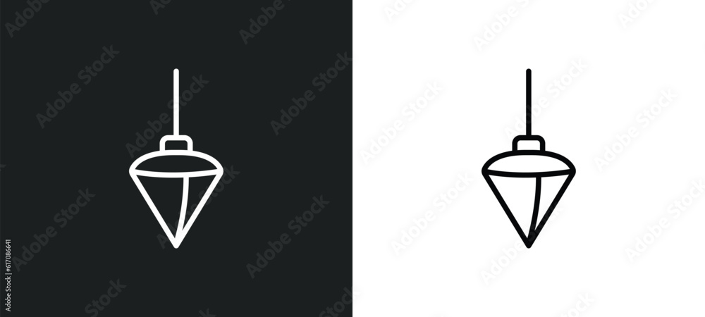 Poster plumb bob line icon in white and black colors. plumb bob flat vector icon from plumb bob collection 