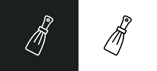 scratcher tool line icon in white and black colors. scratcher tool flat vector icon from scratcher tool collection for web, mobile apps and ui.