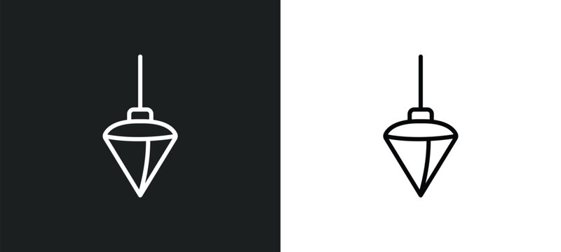 plumb bob line icon in white and black colors. plumb bob flat vector icon from plumb bob collection for web, mobile apps and ui.