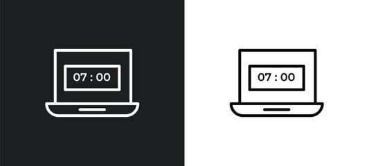 morning work line icon in white and black colors. morning work flat vector icon from morning work collection for web, mobile apps and ui.