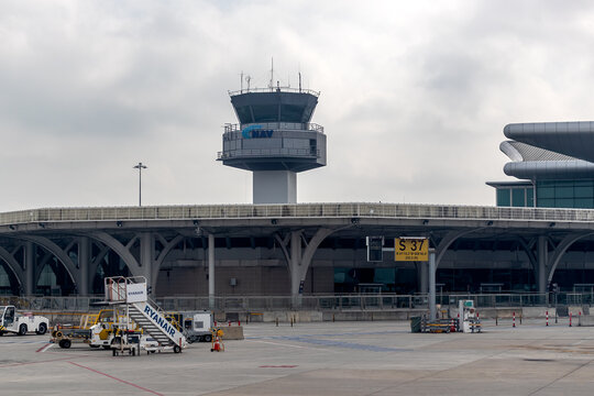 Marignane, Bouches-du-Rh&ocirc;ne, France - 01 06 2023 : Tarmac de l'a&eacute;roport de Marseille Provence (France)