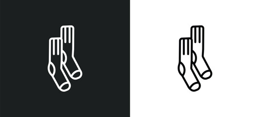 Fototapeta premium men socks line icon in white and black colors. men socks flat vector icon from men socks collection for web, mobile apps and ui.