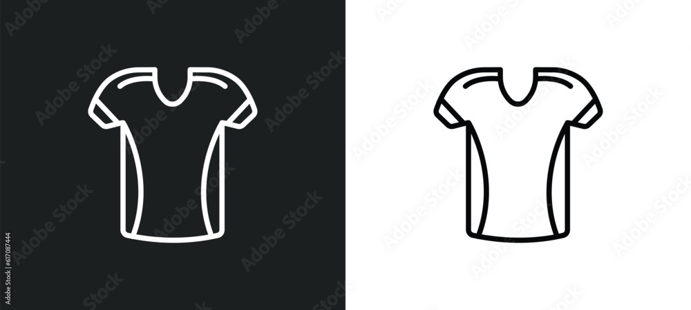 Poster jersey line icon in white and black colors. jersey flat vector icon from jersey collection for web, 
