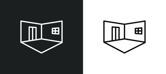 room line icon in white and black colors. room flat vector icon from room collection for web, mobile apps and ui.