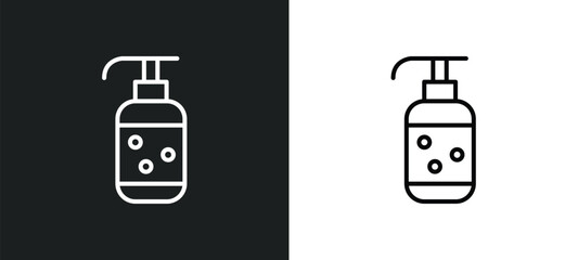 wiping soap line icon in white and black colors. wiping soap flat vector icon from wiping soap collection for web, mobile apps and ui.