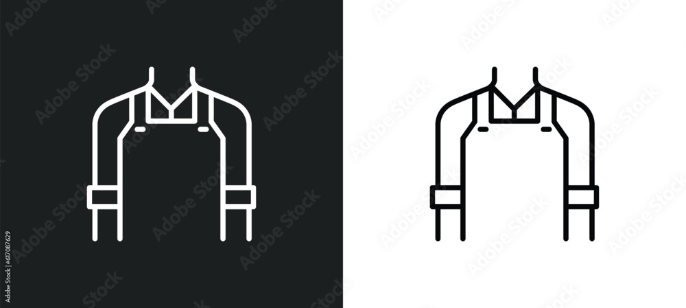 Poster cleaner line icon in white and black colors. cleaner flat vector icon from cleaner collection for we