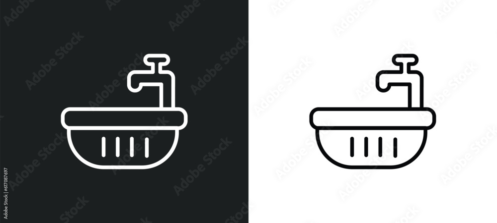 Poster water soak line icon in white and black colors. water soak flat vector icon from water soak collecti