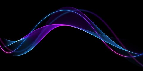 Abstract colourful wave on a black background	