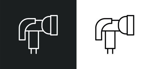 garden hose line icon in white and black colors. garden hose flat vector icon from garden hose collection for web, mobile apps and ui.