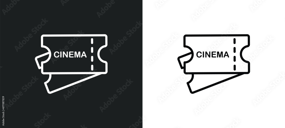 Poster tickets line icon in white and black colors. tickets flat vector icon from tickets collection for we