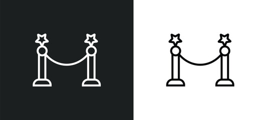 cinema borders line icon in white and black colors. cinema borders flat vector icon from cinema borders collection for web, mobile apps and ui.