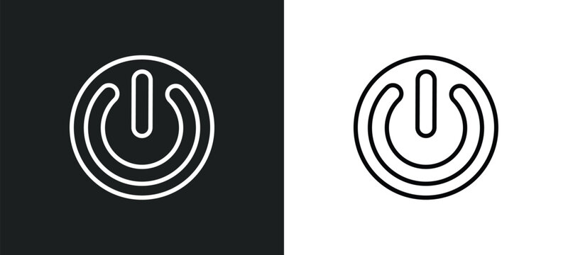 car ignition line icon in white and black colors. car ignition flat vector icon from car ignition collection for web, mobile apps and ui.
