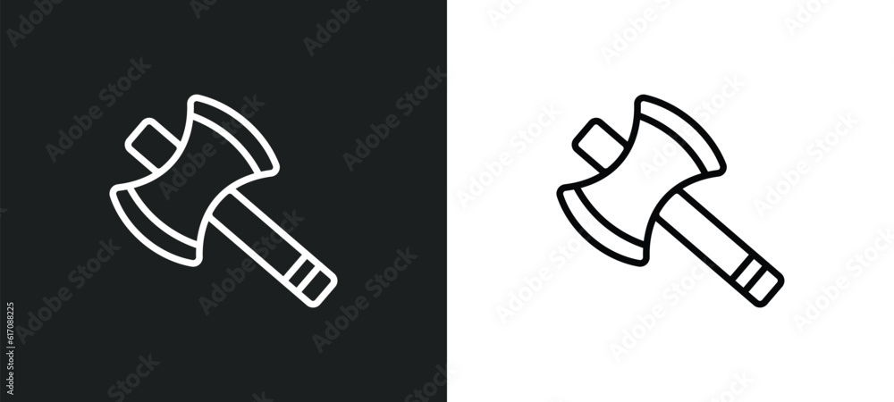 Poster axes line icon in white and black colors. axes flat vector icon from axes collection for web, mobile