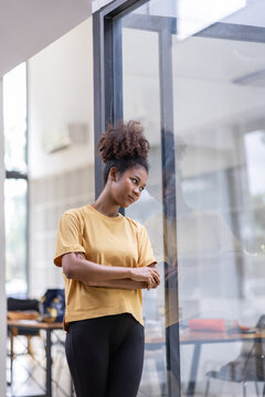 African-American business woman. portrait of african american in office