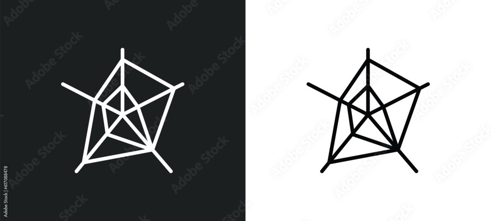 Poster radar chart line icon in white and black colors. radar chart flat vector icon from radar chart colle