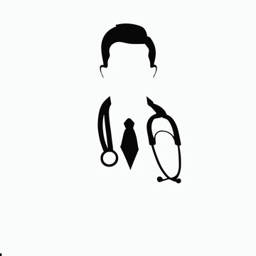 Professional Vector Silhouette of a Doctor