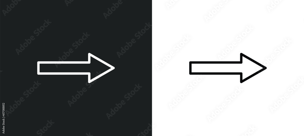 Poster graphic arrow line icon in white and black colors. graphic arrow flat vector icon from graphic arrow