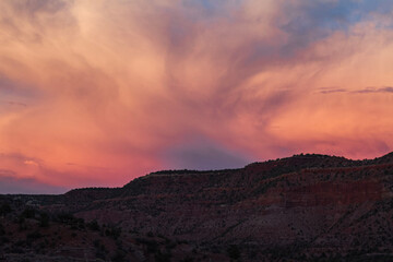 sunset in the mountains