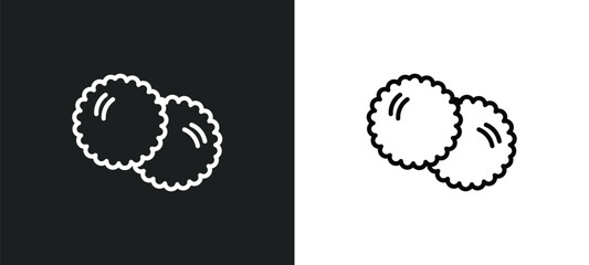 pita bread line icon in white and black colors. pita bread flat vector icon from pita bread collection for web, mobile apps and ui.