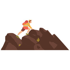 Climb Nature Outdoor Color 2D Illustrations