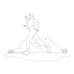 Runner Nature Outdoor Outline 2D Illustrations