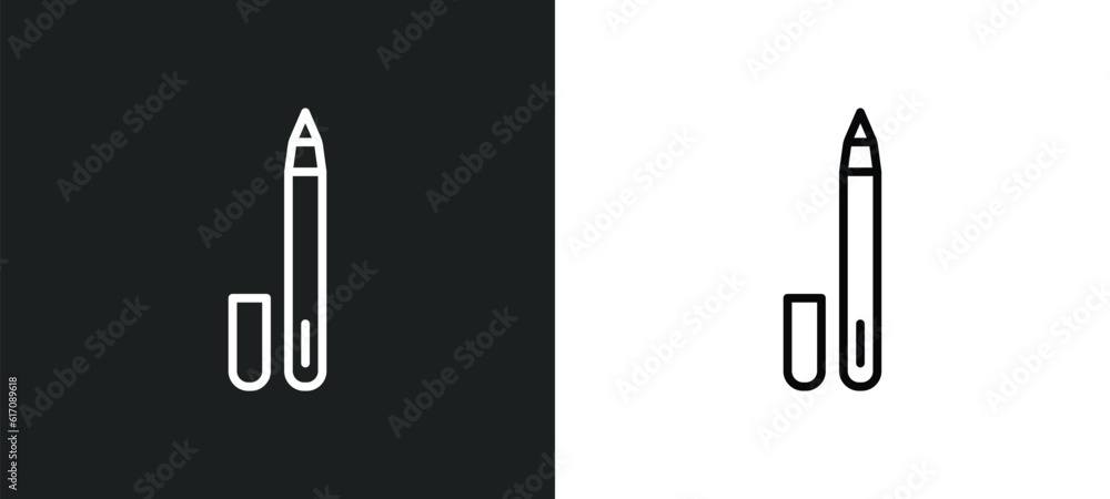 Poster eye line icon in white and black colors. eye flat vector icon from eye collection for web, mobile ap
