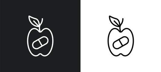 synthetic food line icon in white and black colors. synthetic food flat vector icon from synthetic food collection for web, mobile apps and ui.