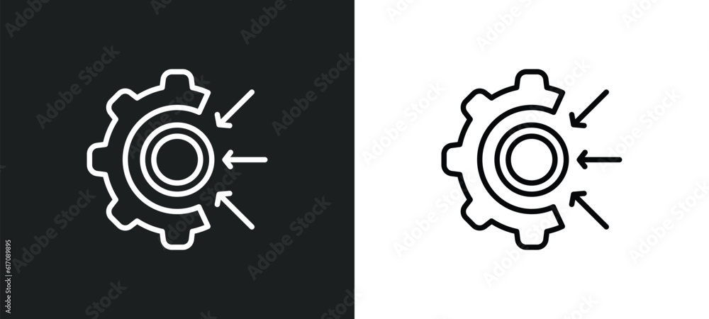 Poster goals line icon in white and black colors. goals flat vector icon from goals collection for web, mob