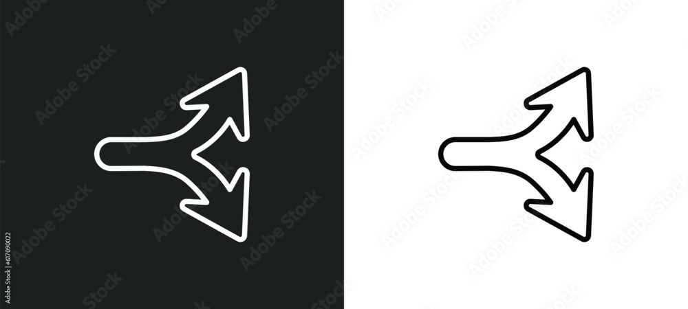 Poster horizontal split line icon in white and black colors. horizontal split flat vector icon from horizon