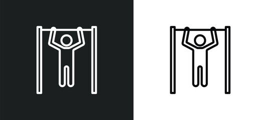 pull up line icon in white and black colors. pull up flat vector icon from pull up collection for web, mobile apps and ui.