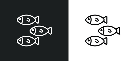 shoal line icon in white and black colors. shoal flat vector icon from shoal collection for web, mobile apps and ui.