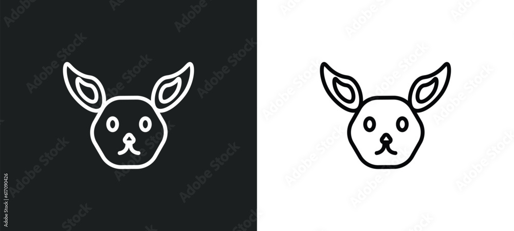 Poster jerboa line icon in white and black colors. jerboa flat vector icon from jerboa collection for web, 