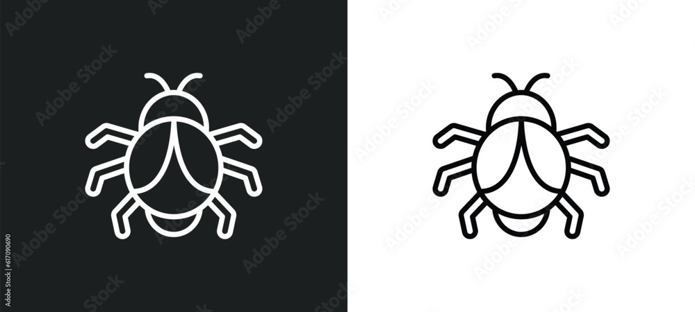 Poster big bug line icon in white and black colors. big bug flat vector icon from big bug collection for we
