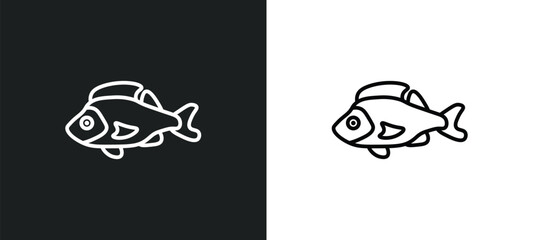 perch line icon in white and black colors. perch flat vector icon from perch collection for web, mobile apps and ui.