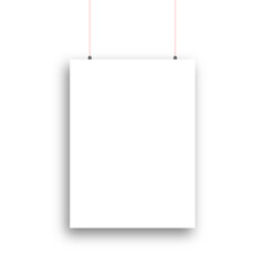 Blank photo frame on the wall. Realistic blank picture frame. isolated on transparent background. Vector illustration