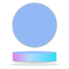 blue and white display table mockup 