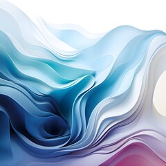 Obraz premium Minimalist Vector Illustration, Stylized Abstract Water Waves, Blue to Turquoise Gradient, Smooth Curved Lines, Generative AI, Generative, KI