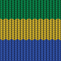 Flag of Gabon on a braided rop.