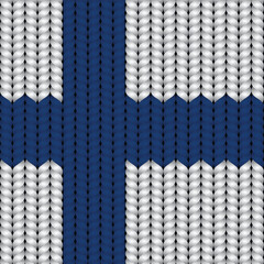 Flag of Finland on a braided rop.