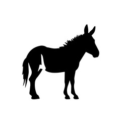 Donkey silhouette illustration, logo icon