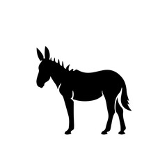 Donkey silhouette illustration, logo icon